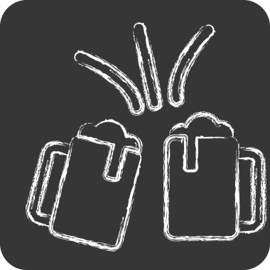 Simge tostu. Yeni yıl sembolüyle ilgili. Tebeşir stili. dizayn edilebilir