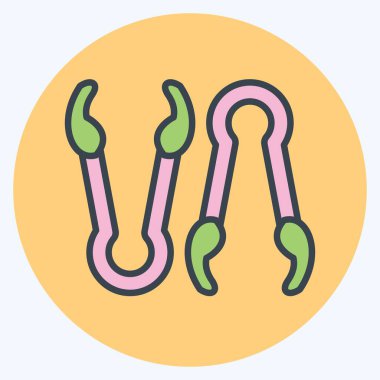 Simge maşaları. BBQ sembolüyle ilgili. renk arkadaşı stili. dizayn edilebilir