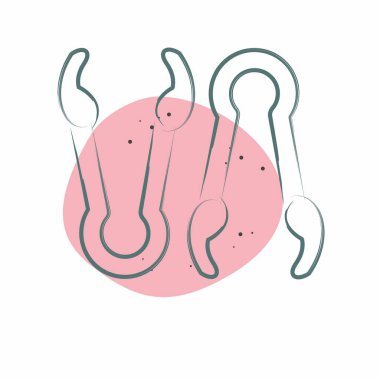 Simge maşaları. BBQ sembolüyle ilgili. Renkli Leke Biçimi. dizayn edilebilir