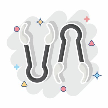 Simge maşaları. BBQ sembolüyle ilgili. Çizgi roman. dizayn edilebilir