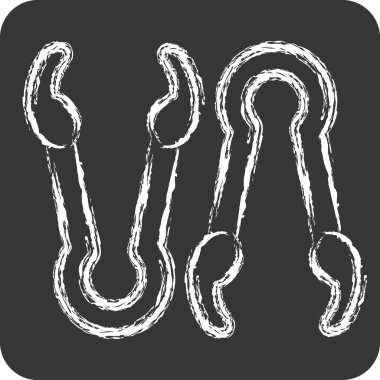 Simge maşaları. BBQ sembolüyle ilgili. Tebeşir stili. dizayn edilebilir