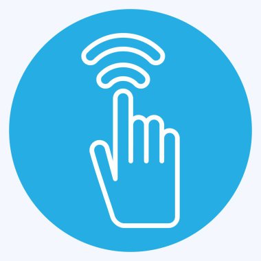 Simge Dokunmatik Sensörü. Sensörlerin sembolüyle ilgili. Mavi gözlü. dizayn edilebilir