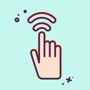 Simge Dokunmatik Sensörü. Sensörlerin sembolüyle ilgili. MBE tarzı. dizayn edilebilir