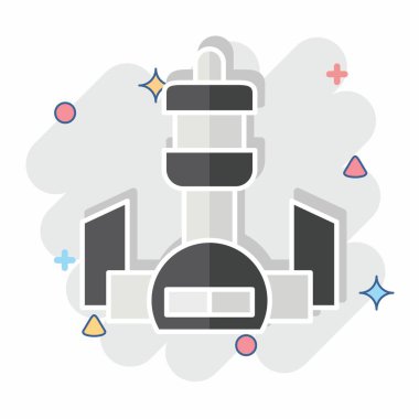 Simge Kulesi. Şehir merkezinin sembolüyle ilgili. Çizgi roman. dizayn edilebilir