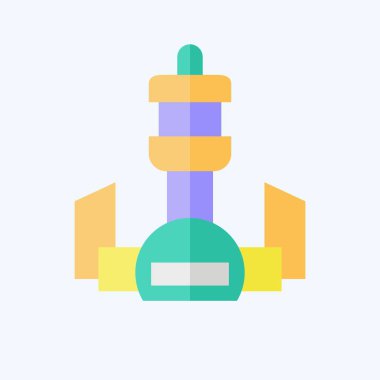 Simge Kulesi. Şehir merkezinin sembolüyle ilgili. Düz stil. dizayn edilebilir