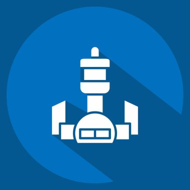 Simge Kulesi. Şehir merkezinin sembolüyle ilgili. Uzun gölge tarzı. dizayn edilebilir