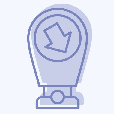 Simge Trafik İşareti. Şehir merkezinin sembolüyle ilgili. İki ton stili. dizayn edilebilir