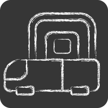 Simge Tren İstasyonu. Şehir merkezinin sembolüyle ilgili. Tebeşir stili. dizayn edilebilir