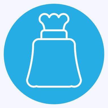 Simge Çöp Torbası. Plastik Ürün sembolüyle ilgili. Mavi gözlü. dizayn edilebilir