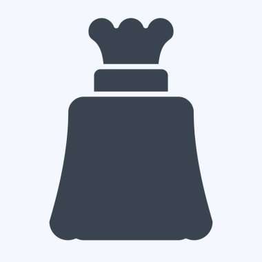 Simge Çöp Torbası. Plastik Ürün sembolüyle ilgili. Kabartma tarzı. dizayn edilebilir