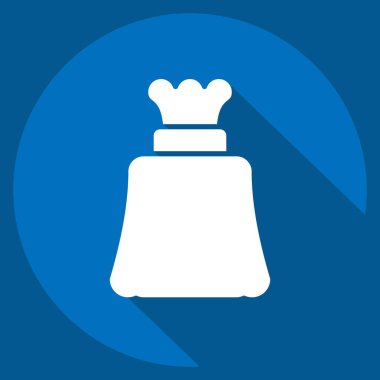 Simge Çöp Torbası. Plastik Ürün sembolüyle ilgili. Uzun gölge tarzı. dizayn edilebilir