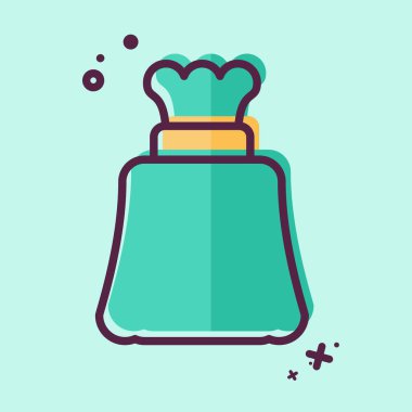 Simge Çöp Torbası. Plastik Ürün sembolüyle ilgili. MBE tarzı. dizayn edilebilir