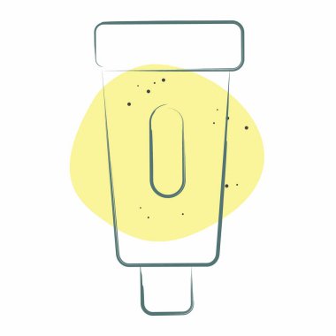 Simge tüpü. Plastik Ürün sembolüyle ilgili. Renkli Leke Biçimi. dizayn edilebilir