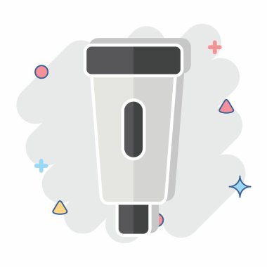 Simge tüpü. Plastik Ürün sembolüyle ilgili. Çizgi roman. dizayn edilebilir