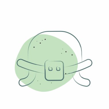 Simge Turtel. Hayvanlar sembolüyle ilgili. Renkli Leke Biçimi. dizayn edilebilir