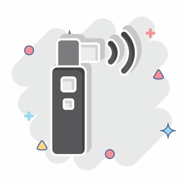 Simge Ultrasonu. Dermatoloji sembolüyle ilgili. Çizgi roman. dizayn edilebilir