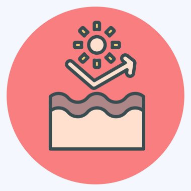 Simge UV koruması. Dermatoloji sembolüyle ilgili. renk arkadaşı stili. dizayn edilebilir