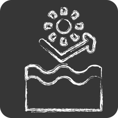 Simge UV koruması. Dermatoloji sembolüyle ilgili. Tebeşir stili. dizayn edilebilir