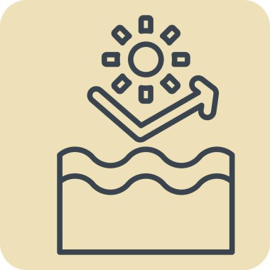 Simge UV koruması. Dermatoloji sembolüyle ilgili. El çizimi tarzı. dizayn edilebilir