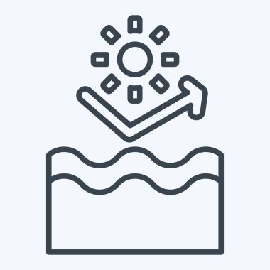 Simge UV koruması. Dermatoloji sembolüyle ilgili. Sıra tarzı. dizayn edilebilir