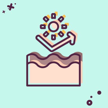 Simge UV koruması. Dermatoloji sembolüyle ilgili. MBE tarzı. dizayn edilebilir