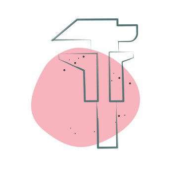 Icon Vernier Caliper. Yazdırma sembolüyle ilgili. Renkli Leke Biçimi. dizayn edilebilir