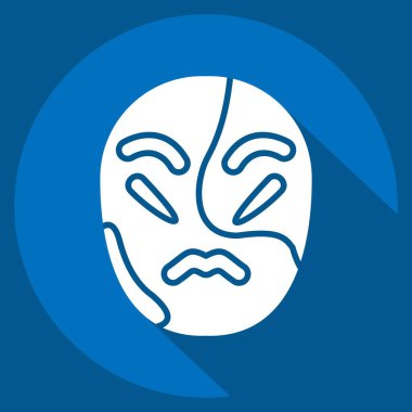 İkona Vitiligo. Dermatoloji sembolüyle ilgili. Uzun gölge tarzı. dizayn edilebilir