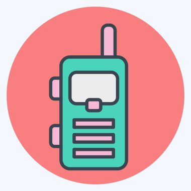 Simge Telsizi. Macera sembolüyle ilgili. renk arkadaşı stili. dizayn edilebilir