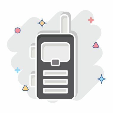 Simge Telsizi. Macera sembolüyle ilgili. Çizgi roman. dizayn edilebilir