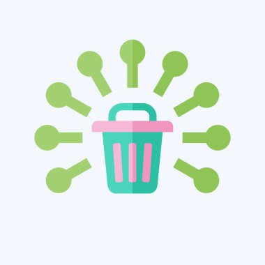 Simge Atık Yönetimi. Atık sembolüyle ilgili. Düz stil. dizayn edilebilir