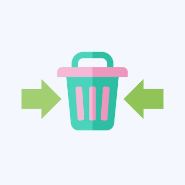 Simge Atık Azaltma. Atık sembolüyle ilgili. Düz stil. dizayn edilebilir