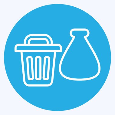 Simge atığı. Atık sembolüyle ilgili. Mavi gözlü. dizayn edilebilir