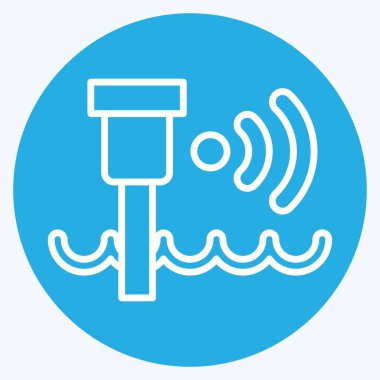 Simge Su Seviyesi Sensörü. Sensörlerin sembolüyle ilgili. Mavi gözlü. dizayn edilebilir