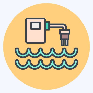 Simge Su Kalite Sensörü. Sensörlerin sembolüyle ilgili. renk arkadaşı stili. dizayn edilebilir