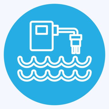 Simge Su Kalite Sensörü. Sensörlerin sembolüyle ilgili. Mavi gözlü. dizayn edilebilir