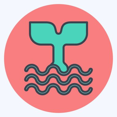 İkon Balina Kuyruğu. Hayvanlar sembolüyle ilgili. renk arkadaşı stili. dizayn edilebilir