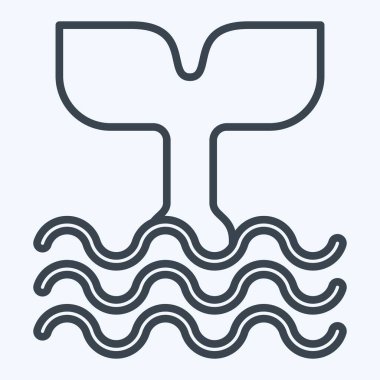 İkon Balina Kuyruğu. Hayvanlar sembolüyle ilgili. Sıra tarzı. dizayn edilebilir