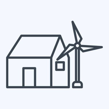 İkon Rüzgâr Gücü Evi. Sera sembolüyle ilgili. Sıra tarzı. dizayn edilebilir