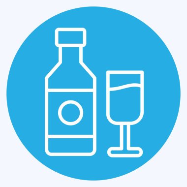 Simge şarabı. Meşrubat sembolüyle ilgili. Mavi gözlü. dizayn edilebilir