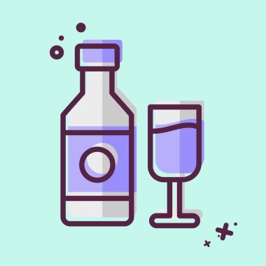 Simge şarabı. Meşrubat sembolüyle ilgili. MBE tarzı. dizayn edilebilir
