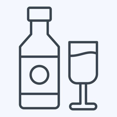 Simge şarabı. Meşrubat sembolüyle ilgili. Sıra tarzı. dizayn edilebilir