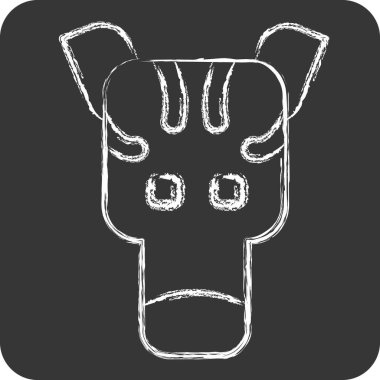 Simge Zebra. Hayvanlar sembolüyle ilgili. Tebeşir stili. dizayn edilebilir