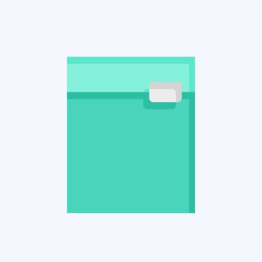 Simge Zip Torbası. Plastik Ürün sembolüyle ilgili. Düz stil. dizayn edilebilir