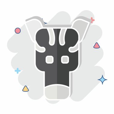 Simge Zebra. Hayvanlar sembolüyle ilgili. Çizgi roman. dizayn edilebilir