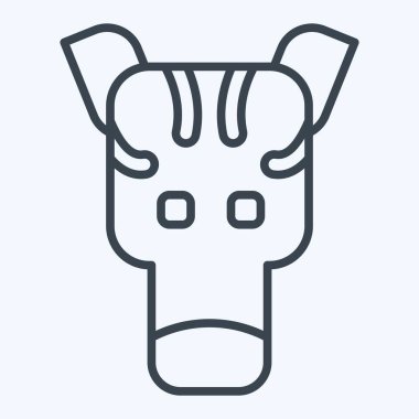 Simge Zebra. Hayvanlar sembolüyle ilgili. Sıra tarzı. dizayn edilebilir