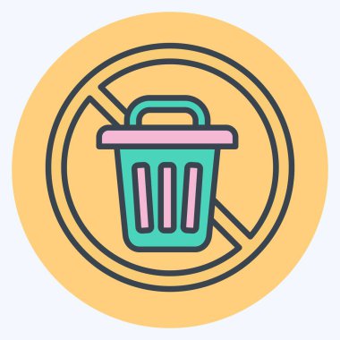 Simge Sıfır Atık. Atık sembolüyle ilgili. renk arkadaşı stili. dizayn edilebilir