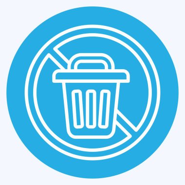 Simge Sıfır Atık. Atık sembolüyle ilgili. Mavi gözlü. dizayn edilebilir