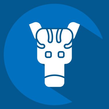 Simge Zebra. Hayvanlar sembolüyle ilgili. Uzun gölge tarzı. dizayn edilebilir