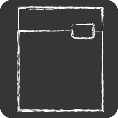 Simge Zip Torbası. Plastik Ürün sembolüyle ilgili. Tebeşir stili. dizayn edilebilir