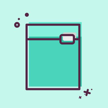 Simge Zip Torbası. Plastik Ürün sembolüyle ilgili. MBE tarzı. dizayn edilebilir